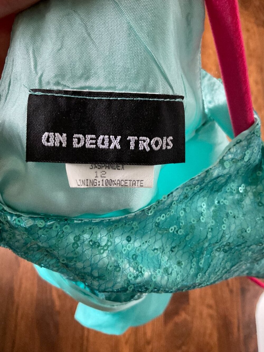 NWT Un Deux Trois Teal Tulle Dress Girls Size 12 - Picture 7 of 7